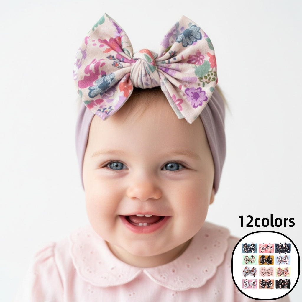 European and American New Style Children's Elastic Hairbands, Bohemian Bow Nylon Baby Headbands, Four-Season Baby Hair Accessories