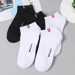 Boat socks black and white sports spring and summer thin breathable sweat-absorbent business trend all-match casual socks