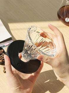 ✅   Glass Ice Pupil Hand-Brewed Coffee V60 Filter Cup Household Coffee Pot Coffee Utensil Set with Filter
