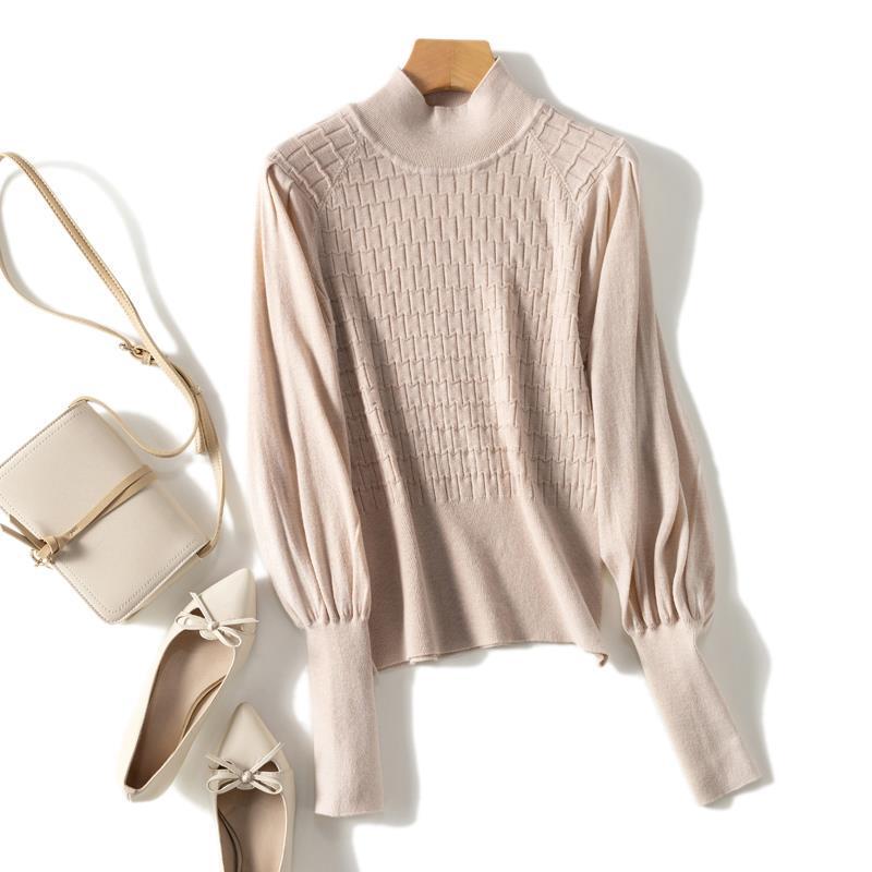 Elegant is not simple! Gao Yanshu SHI! Texture half turtleneck wool sweater women's sweater autumn and winter New