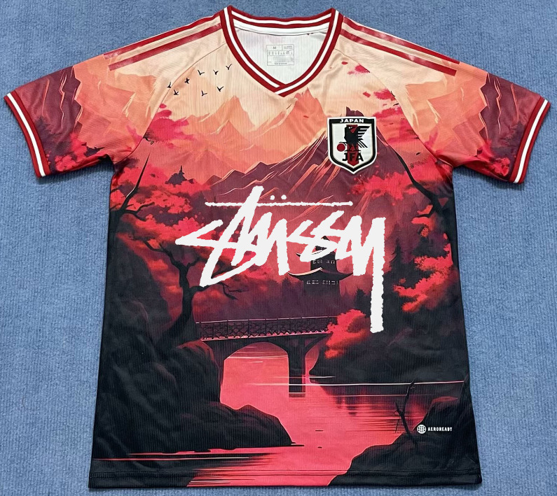 Stussy Jersey Brasil Flamengo Italia Edición conmemorativa Portugal París Francia Uniforme de fútbol