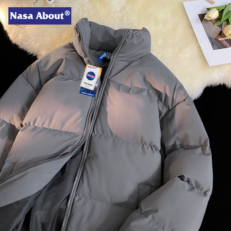 La NASA anti-temporada abrigo de algodón acolchado falso de dos piezas con capucha Jinjiang abrigo de algodón acolchado para hombres y mujeres mismo invierno engrosado abrigo de pan abrigo de algodón acolchado