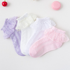 Lace Socks Children's Socks Thin Breathable White Dance Spring and Autumn Girls' Socks Summer Thin Style Korean Style