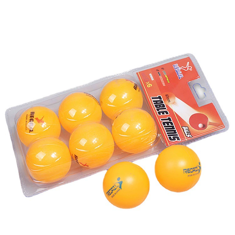 雷加尔 Table tennis sucking six branches of yellow white plastic table tennis students adult entertainment table tennis