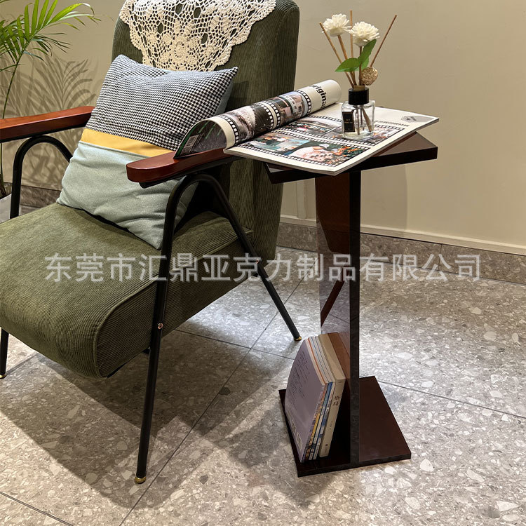 亚克力边几简约小茶几 客厅落地式摆件置物架创意床头柜沙发角几