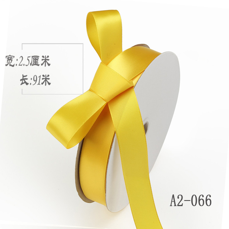 2,5 cm de doble cara cinta de poliéster arco DIY tejido cinta de seda ramo fresco fruta caja de regalo accesorios de ropa embalaje