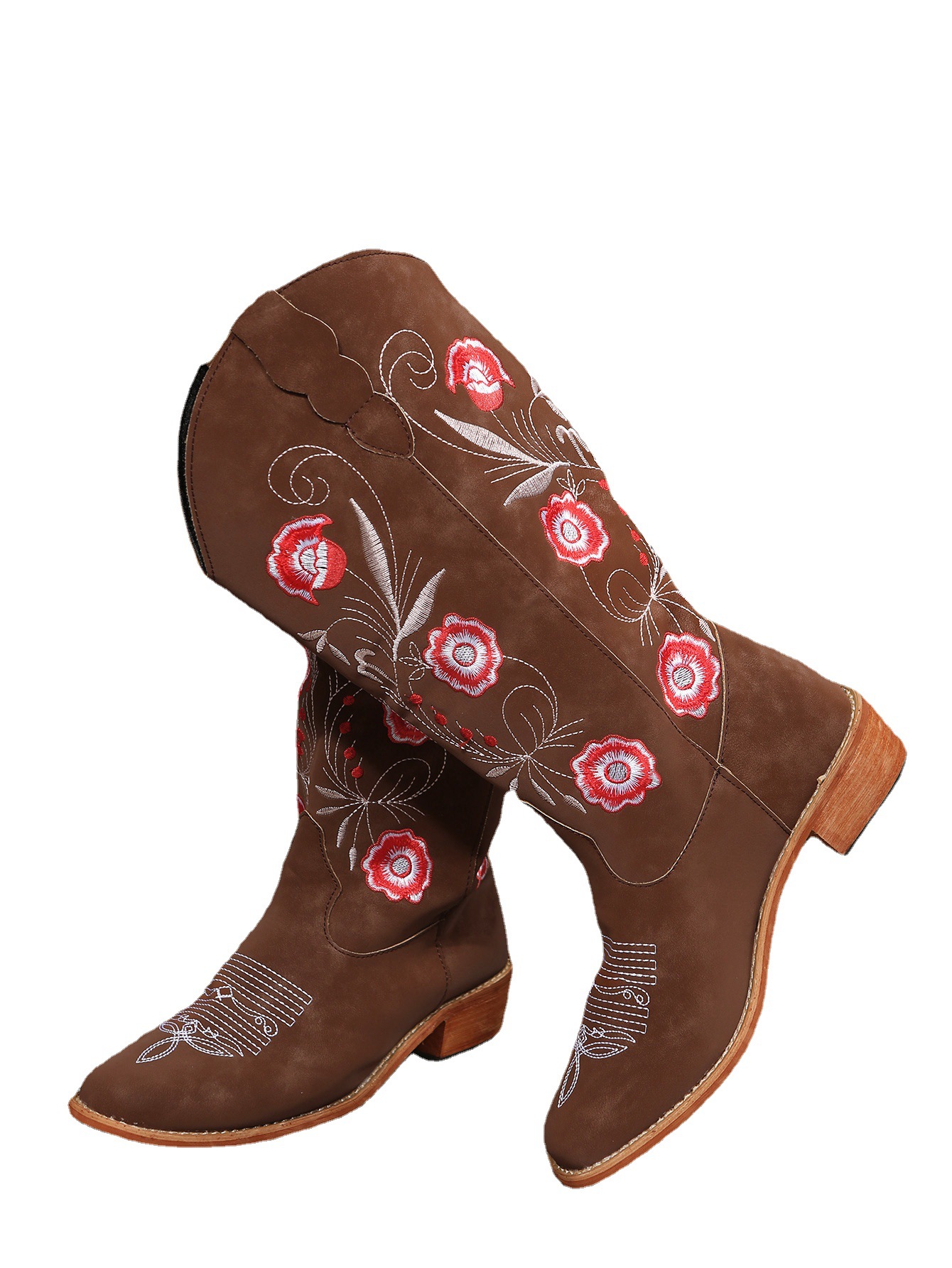 Neue bestickte Western-Cowboystiefel für den Winter_voghion.com