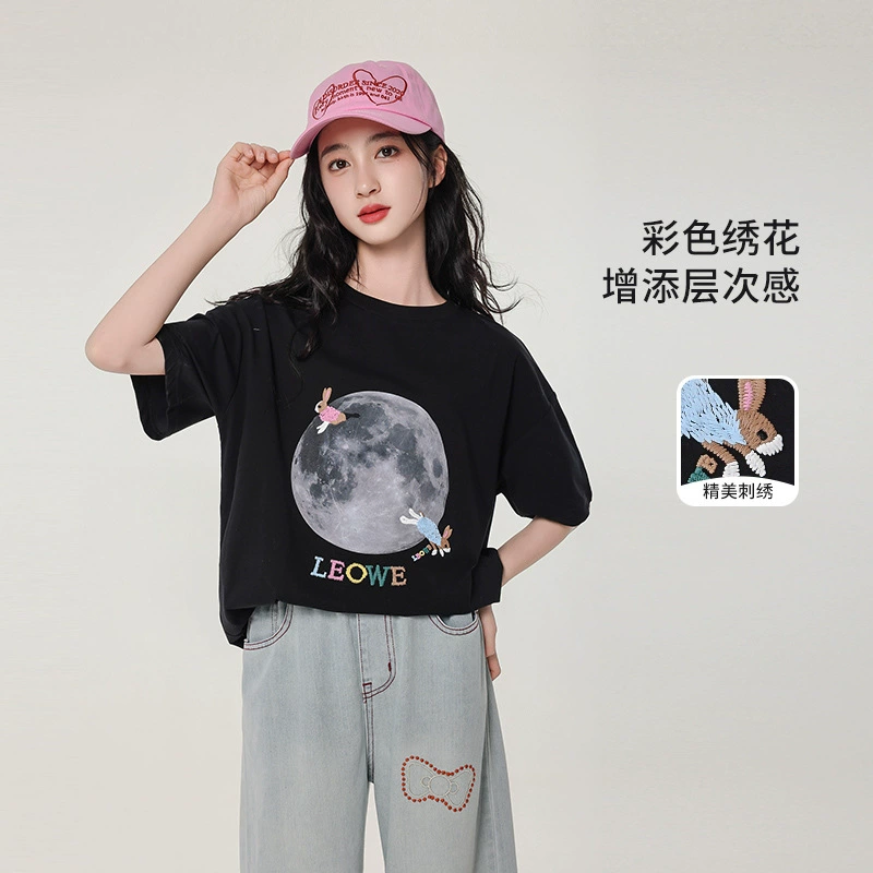Short sleeve T-shirt, summer summer clothing, with short sleeve, for teenagers, for secondary school