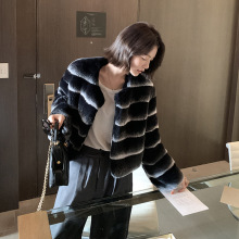 『逐梦家』龙猫撞色安哥拉兔绒天然裘皮高级感皮草外套圆领2025爆