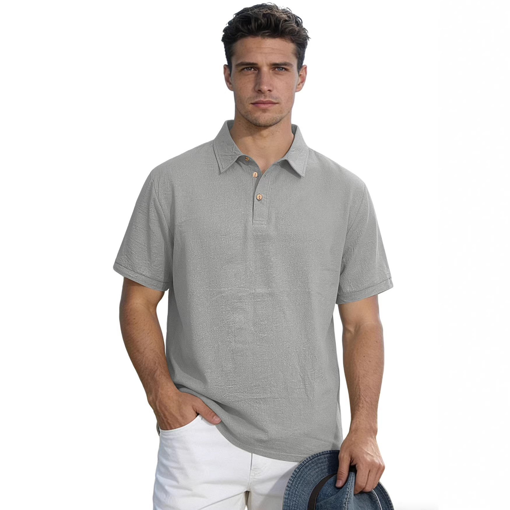 Transfronterizos Europa y América Amazon directo para el nuevo hombre polo de color sólido camiseta de negocios de alta gama camiseta de manga corta