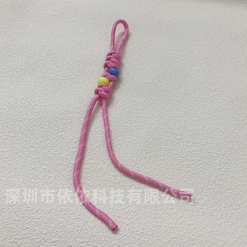 miu系彩色包包编绳挂件时尚车钥匙扣挂饰金刚结手工彩珠编织挂绳|undefined