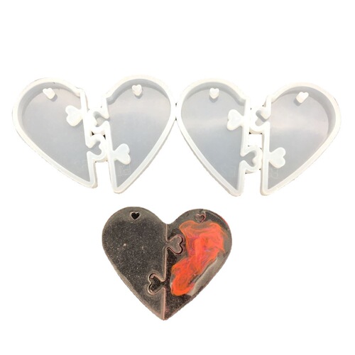 DIY Silicone Crystal Resin Couple Pendant Charm with Heart Lock Fastener, New Resin Mold, Resin Mold Ashtray