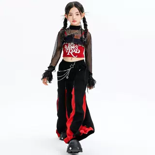 爵士舞服装女童潮酷时髦女孩炸街儿童jazz少儿街舞爵士舞演出服秋