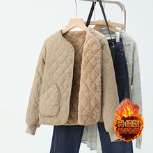 羽绒棉衣女短款加绒加厚保暖棉服修身显瘦洋气学生内穿小香风棉袄
