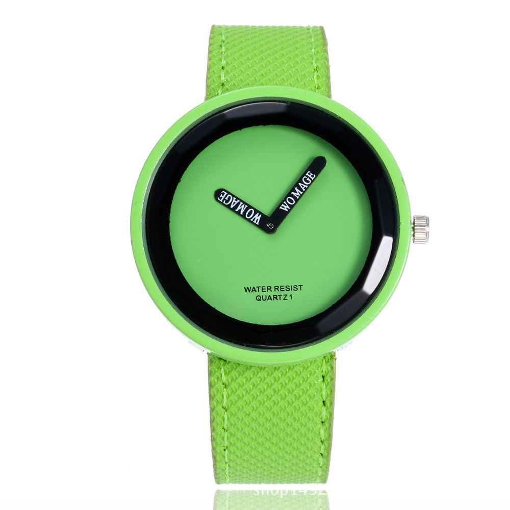 Tempered Glass Mirror Material Casual Solid Color Buckle Quartz Women's Watches