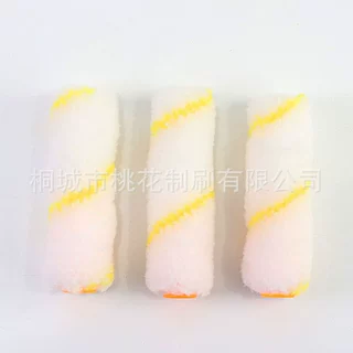 源头工厂滚刷批发黄条涤纶毛套滚筒刷头定制多种尺寸装修涂料配件