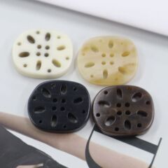 青衿樹脂紐扣橢圓形藕片造型花紋圖案西裝毛衣外套大衣裝飾四眼扣