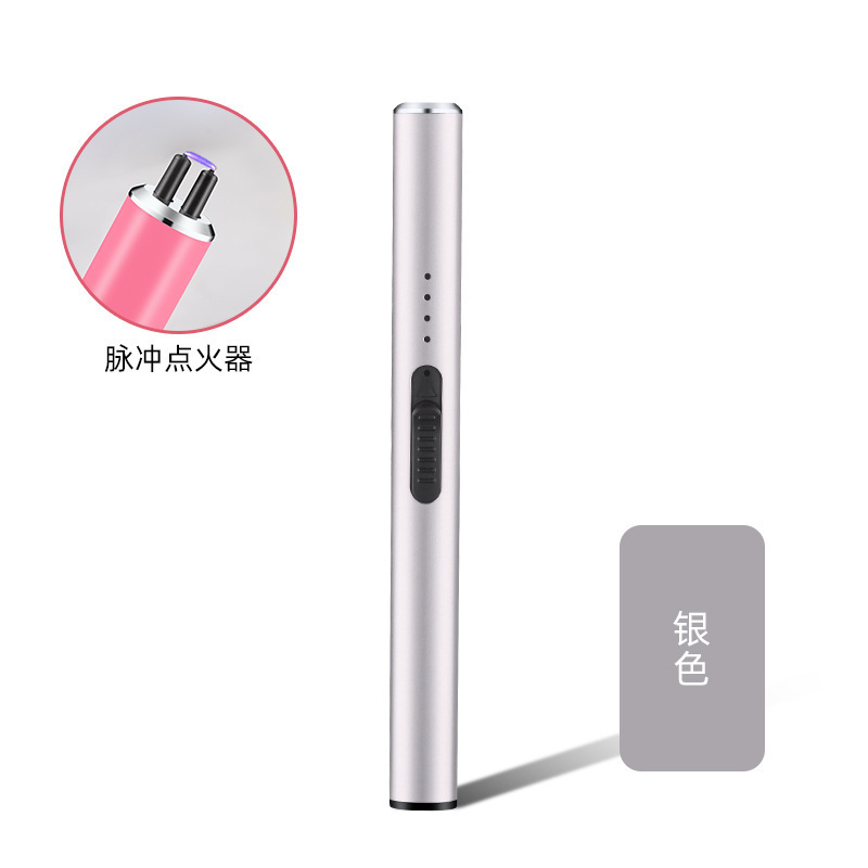 [Crystal Silver] Electronic Pulse Ignition☆Free Charging Cable