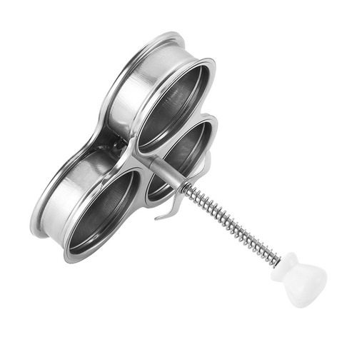 430 stainless steel three-compartment breakfast egg steamer spring handle egg creative DIY kitchen gadgets
