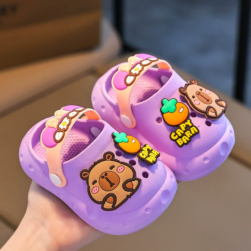 Капибара Детские тапочки Летний мальчик Детские тапочки Мягкая подошва нескользящая домашняя обувь для мальчиков Баотоу