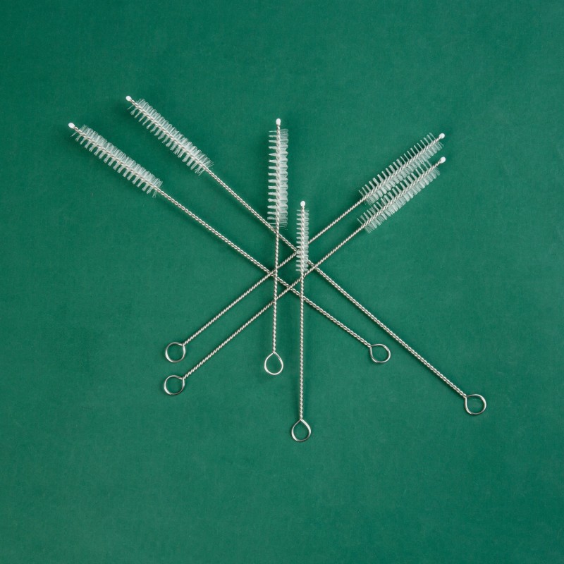 Cepillo de pajita de limpieza multimodelo de nailon de acero inoxidable 304 Cepillo de limpieza de tubo de ensayo de biberón Cepillo suave en espiral