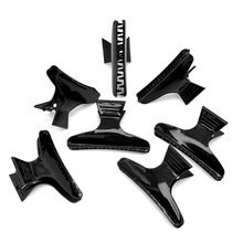 跨境新款发廊工具美容发夹8cm黑色蝴蝶发夹发型定位造型夹子现货