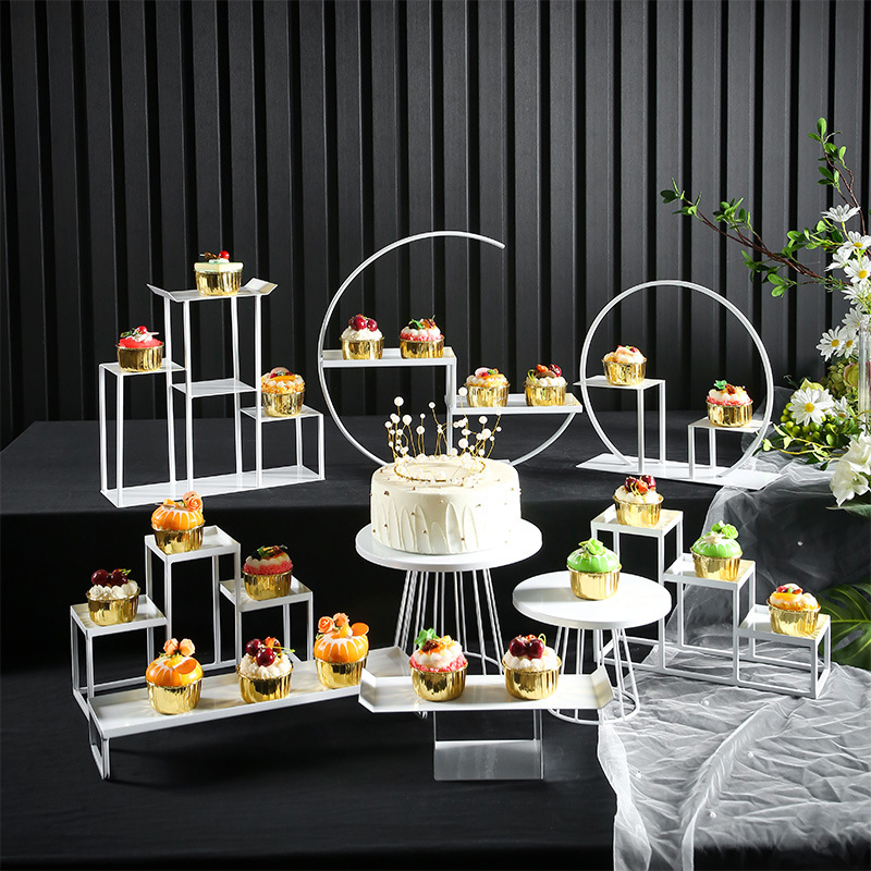 Estilo Europeo decoración de la mesa de postre soporte de exhibición de la boda postre comida fría pausa para el té pastel estante de la tarde Merienda de pie image 13