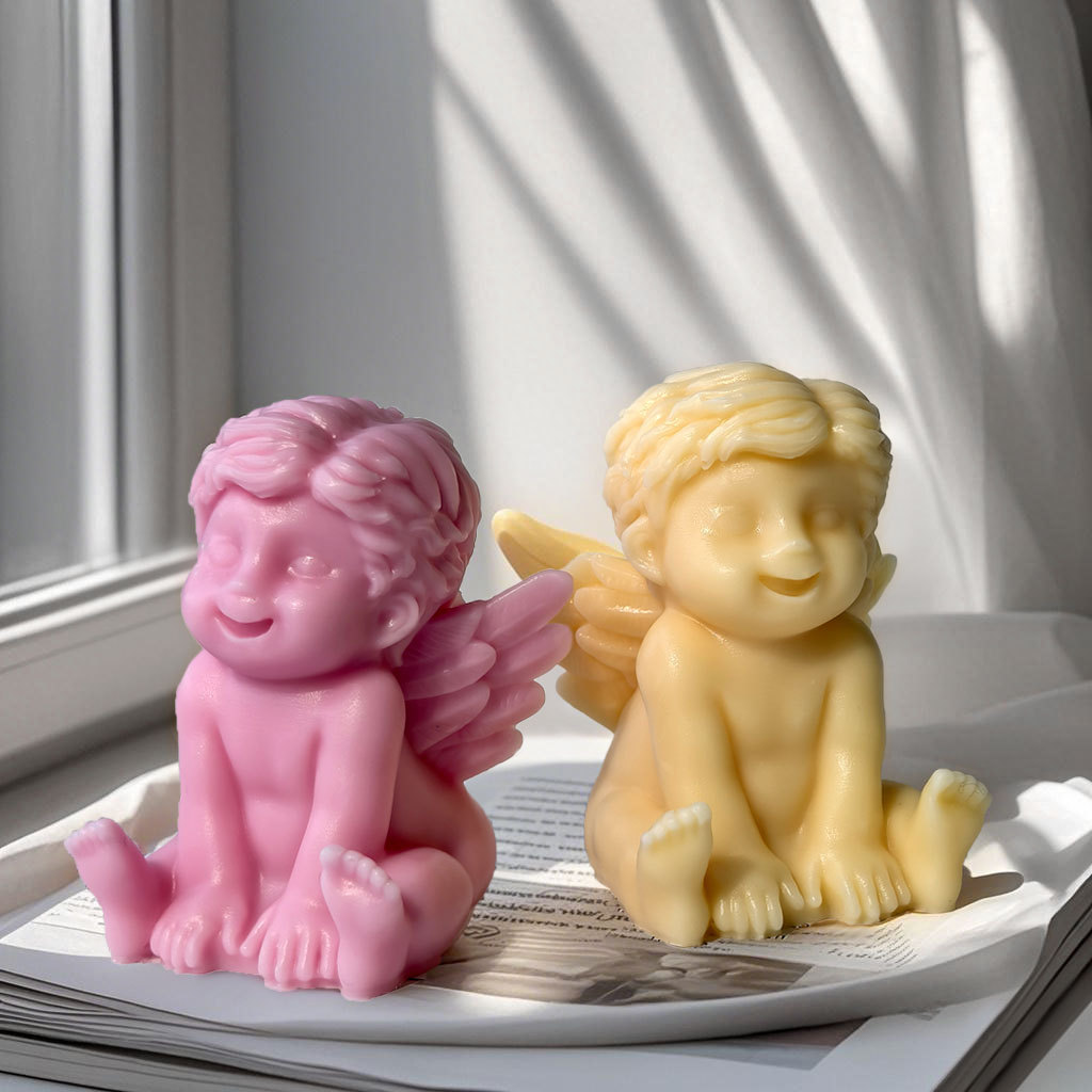 Jiahuimei Little Angel Vela de aromaterapia Diy Baby Angel Aromaterapia hecha a mano Yeso Adornos Abrasivos