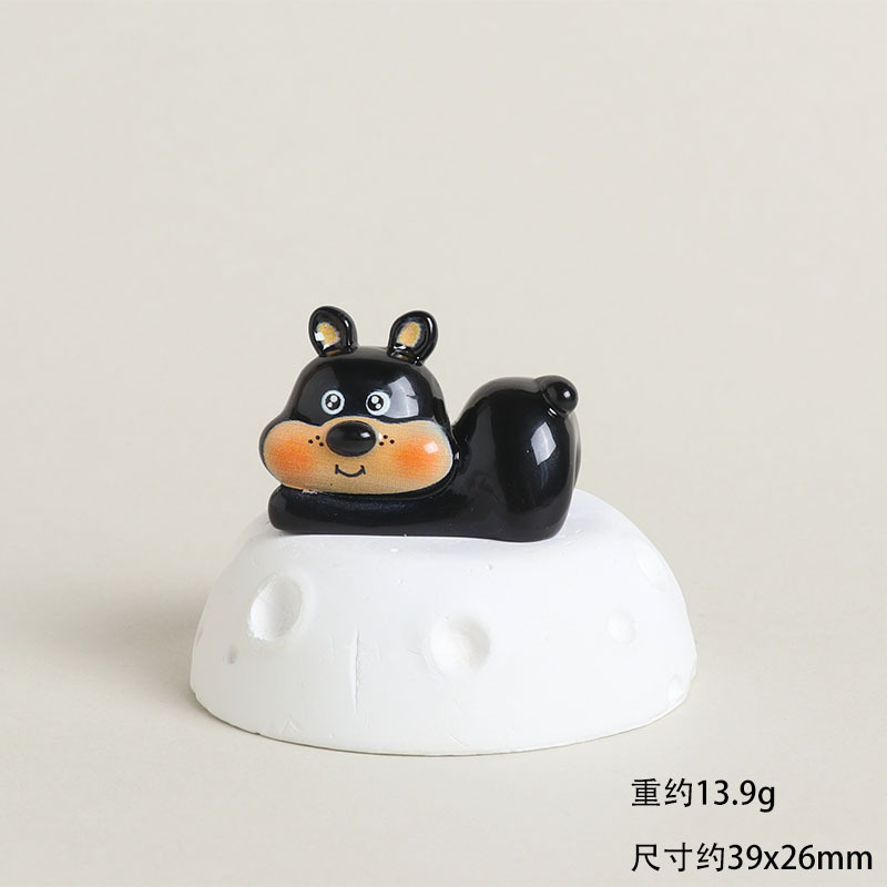 樹脂かわいい漫画黒子犬動物 diy ジュエリーアクセサリーキーホルダーアクセサリーデスクトップ車の装飾品|undefined