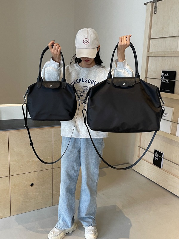 Bolsa de viaje de corta distancia para comercio exterior, bandolera clásica de color liso de alta calidad, bolsa de equipaje grande y pequeña, blanca.