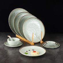 密胺餐具盘子日式塑料圆盘仿瓷创意特色餐厅菜盘火锅凉菜碟子商用