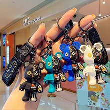 创意卡通半解剖机械小熊钥匙扣个性公仔挂件汽车包包钥匙链小礼品
