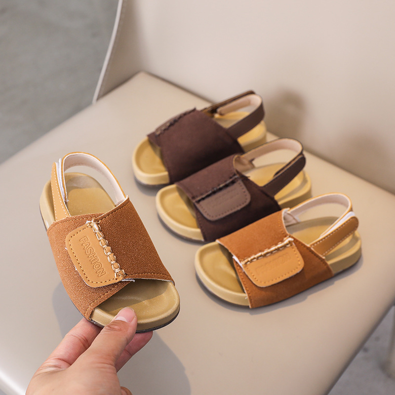 Children's Summer Open Toe Casual Beach Sandals Soft Soles Velcro Straps For Girls And Toddlers Boys New Style_voghion.com