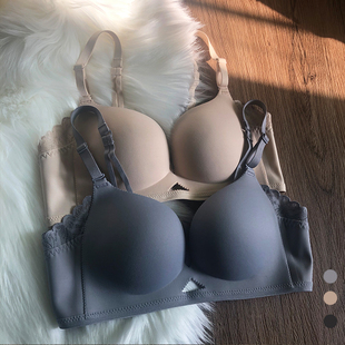 Japanese Light Kapok Bra Set Seamless Push-Up Adjustable Smooth Thin Small Chest Non-Gaping Underwear for Women