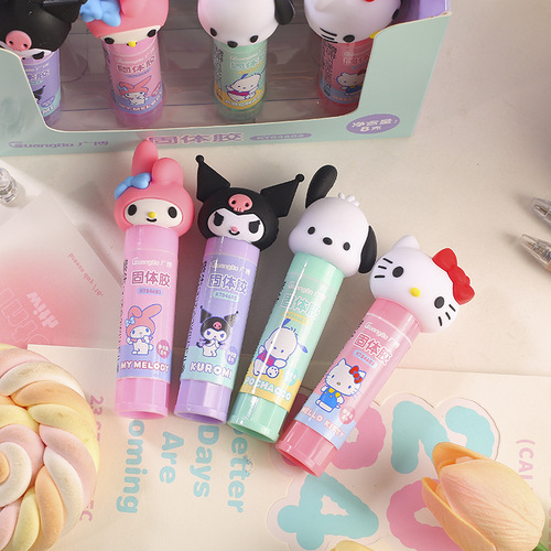 Sanrio Series Styling Solid Glue Creative Powerful Solid Glue Cute Kuromi Pacha Dog Account Glue Stick