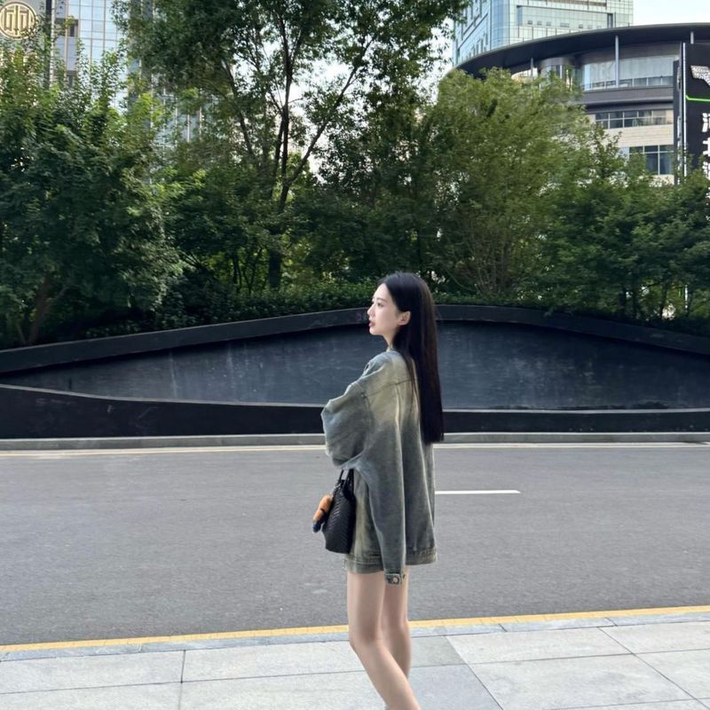 美式春秋复古炸街牛仔外套设计秋季新款宽松工艺水洗夹克质感上衣|undefined