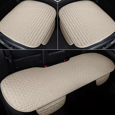 Cushion Four-Season Single-Piece Three-Piece Set Free — Seat cushion, seat cover - beige-small-three-pieces