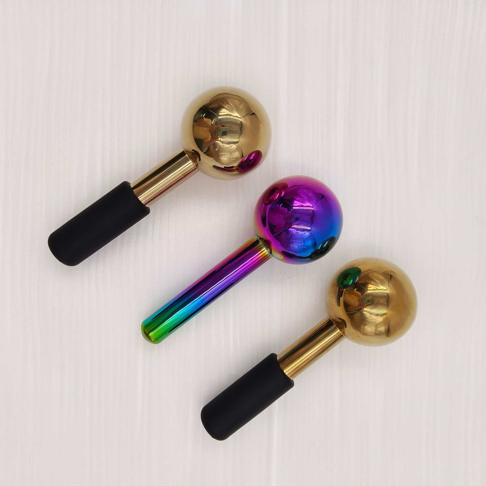 Martillo de belleza de hielo, bola de olas para SPA facial, compresa fría y caliente, herramienta de masaje facial