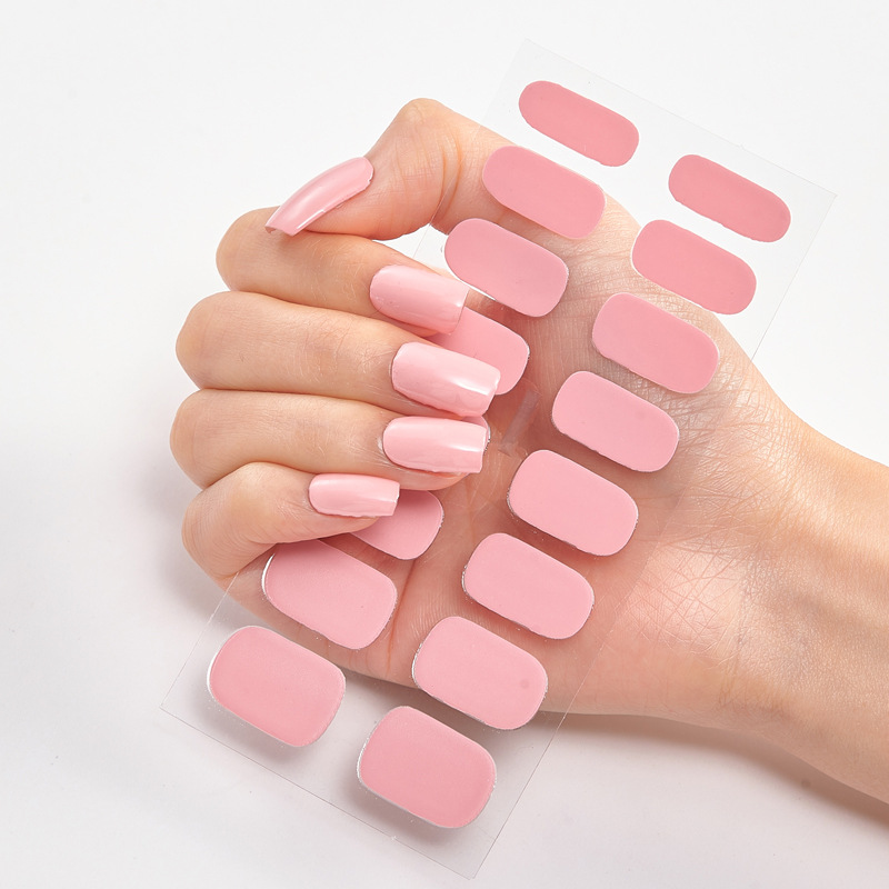Nuevo 16-dedo ultra-delgado sin costuras pegatinas de uñas 3D pegatinas de uñas desgaste libre de gelatina almohadillas de uñas pegatinas de uñas parche helado