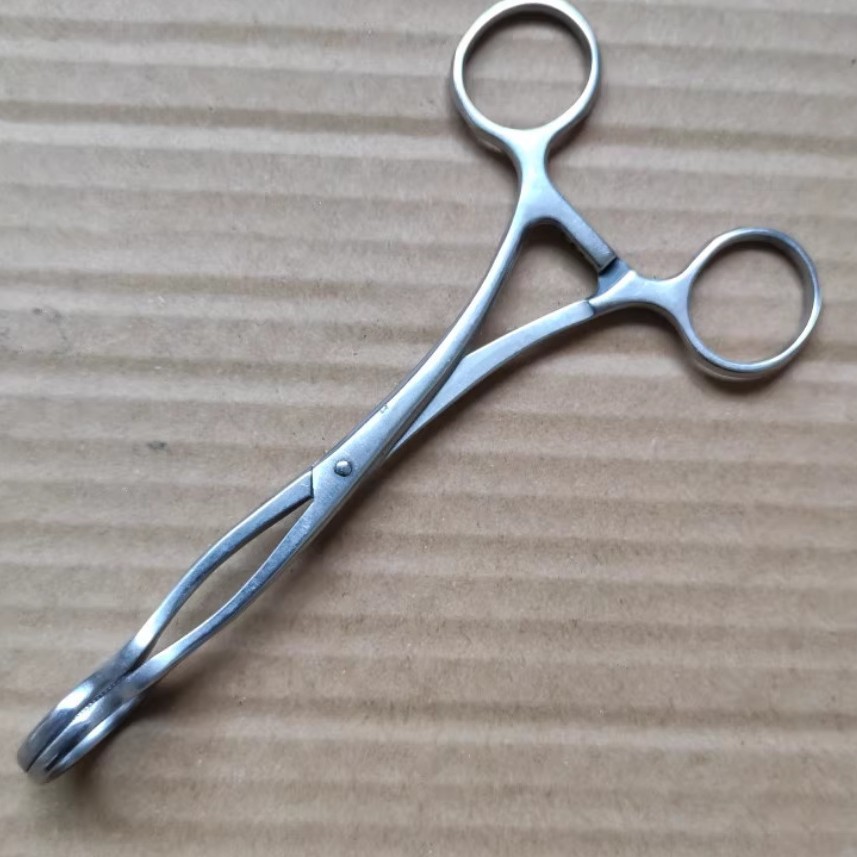 口腔科检查舌钳 口腔急救用舌头夹持器 17cm不锈钢直头舌钳