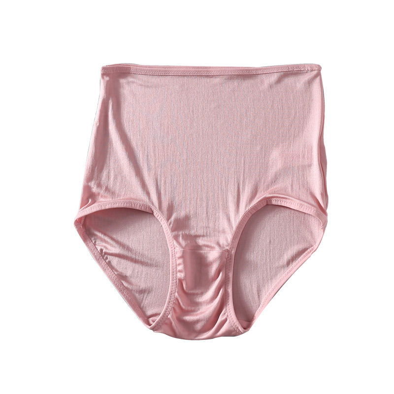 Silk High Waist Underwear Women's Seamless Breathable Hip Mulberry Silk Knitted Shorts Triangle Thin Large Size Underwear for Summer