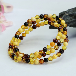 Xinyu Natural Amber Multi-circle Handstring Beeswax Blood Pepper Gold Pepper Flower Pepper Bracelet Factory Wholesale HP3021606