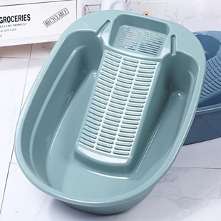 Laundry Wash Basin Integrated Basin Large Thickeneded Plastic Wash Basin Integrated Wash Basin with Washboard for Home Students