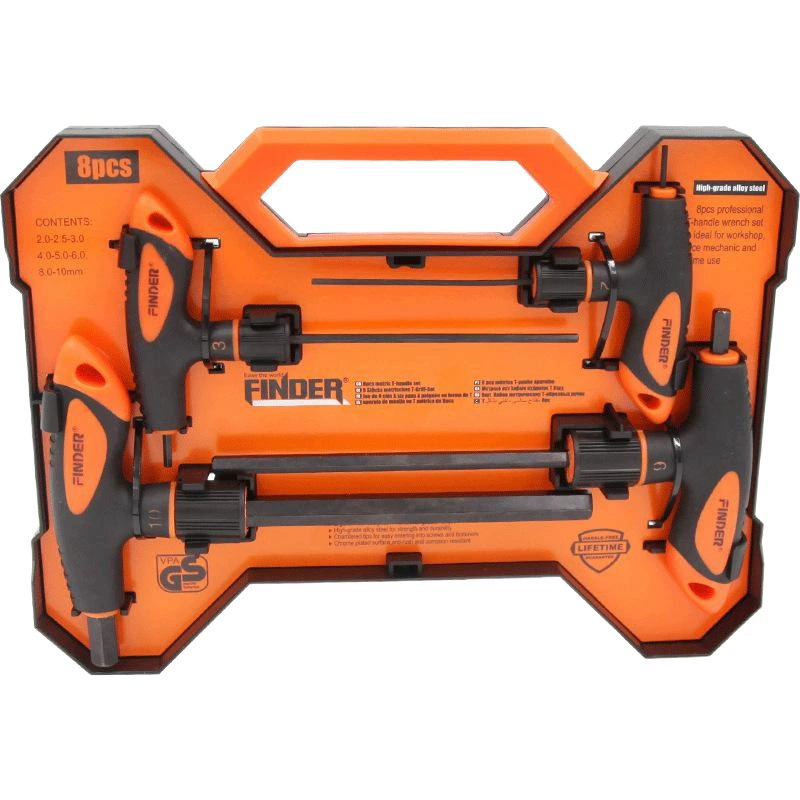 Аппаратное обеспечение Discoverer Ручной инструмент 8 шт. Многофункциональный оранжевый черный двухцветный шестигранный ключ Т-образного типа Многофункциональный гаечный ключ