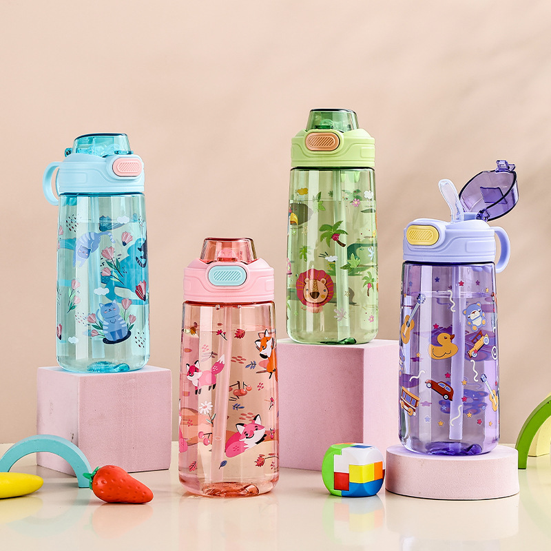 Xiyin TUME Cross-border E-commerce New Cartoon Suction Mouth Full Printed Children's Water Cup Primary School Students' Outdoor Portable Kettle