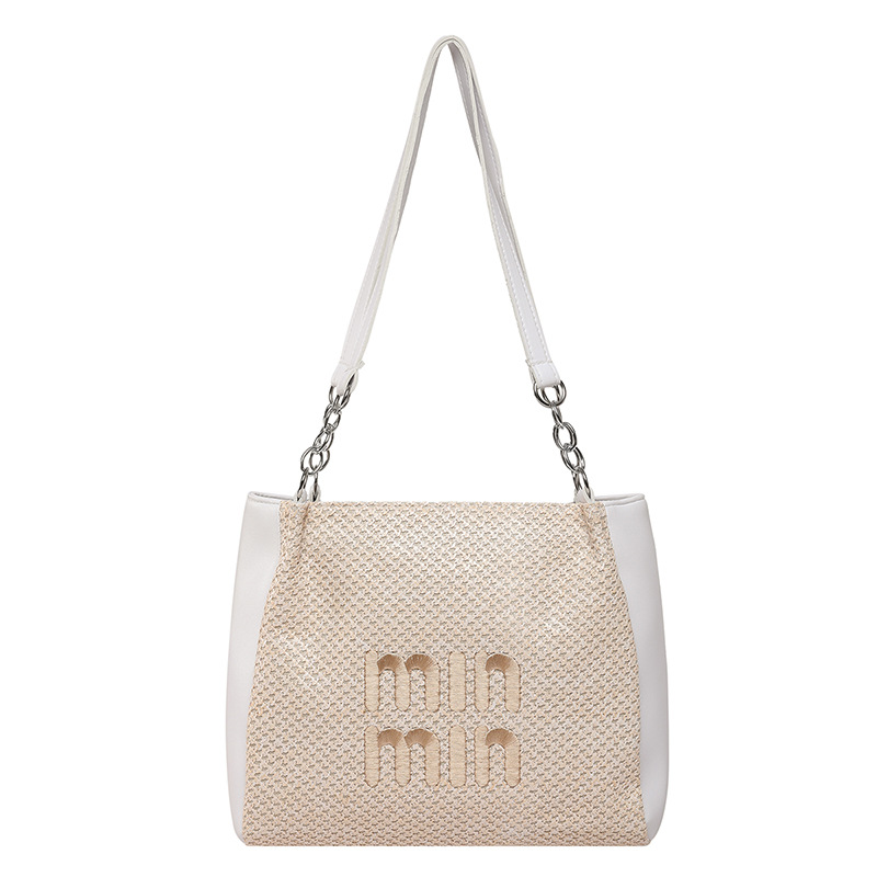 Bolso de gran capacidad retro para mujeres 2025 nueva moda letras extranjeras bolso de hombro de color para trabajar bolso de viaje