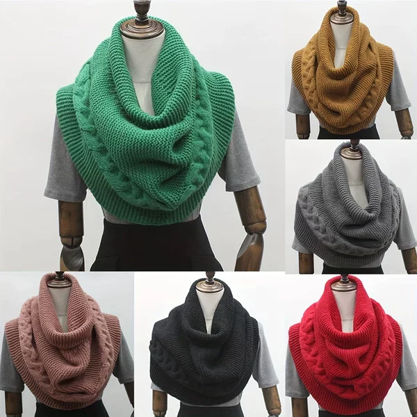 Woolen scarf women's scarf shawl double Korean style versatile pullover turtleneck scarf solid color multi-functional scarf women