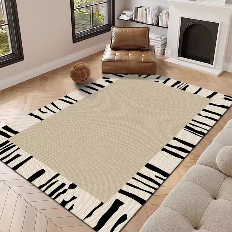 Simple living room carpet cream style high-end tpr bottom loop velvet carpet bedroom sofa coffee table carpet easy to take care