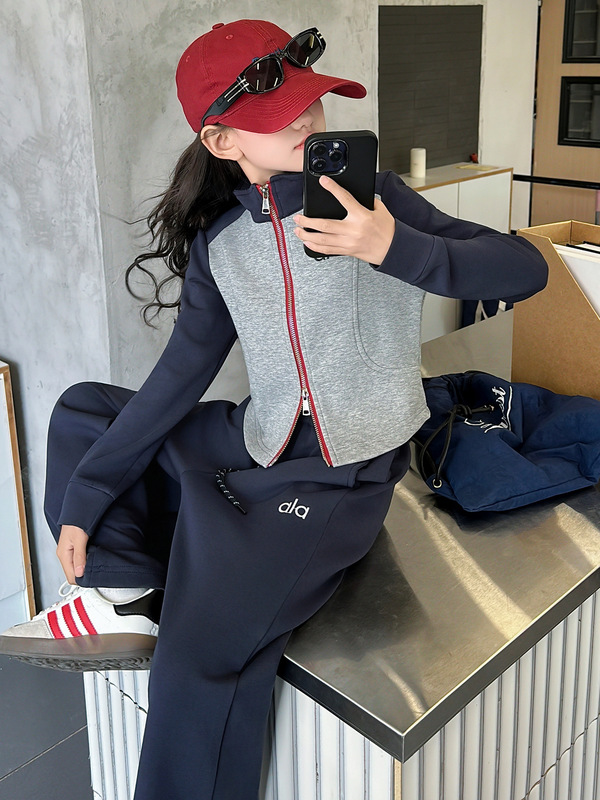 女童休闲套装春秋季2025新款儿童卫衣外套秋款女大童运动裤两件套|undefined