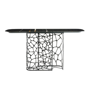 Modern Minimalist Marble Console Table with a Light Luxury and High-End Feel, Wall-Mounted Side Table Facing the Entrance Door, Entryway Cabinet Partition